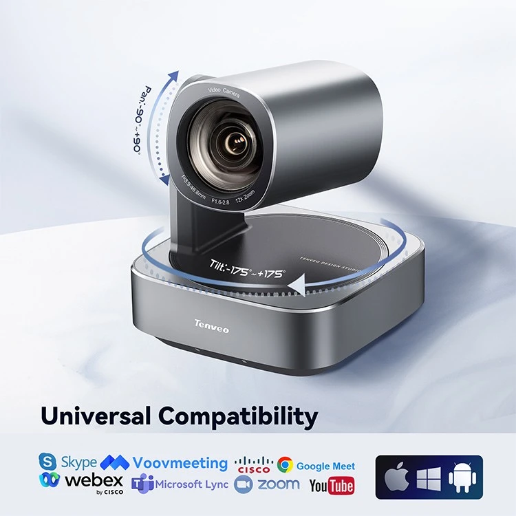 Professional Live Streaming Camera 12x Zoom 4K POE NDI Conference PTZ Camera And IP 4D Joystick Keyboard Controller