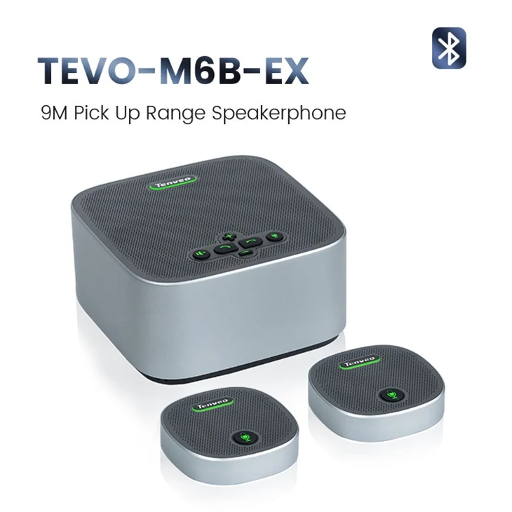 Trådlös konferensmikrofon Bluetooth -högtalartelefon med 2 expansionsmikrofoner